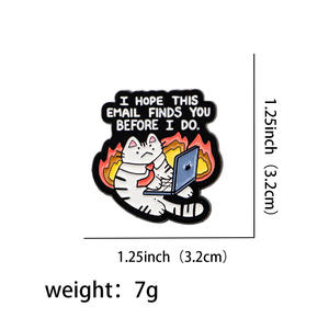 Hersteller-Großhandel: Cartoon-Charaktere Anime Emaille-Pins – Kreative Metall-Anstecknadeln mit Zitaten – Lagerbestand Katzen-Broschen - Product Image 6