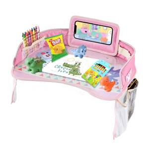 Échantillon gratuit, service FBA gratuit, plateau de jeu pour siège auto avec espace coloré, plateau de jeu pour collations pour tout-petits, plateau de voyage pour enfants - Product Image 1