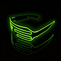 Lunettes de fête lumineuses en plastique, double couleur, fil EL, lunettes à volets lumineux, décorations de Noël