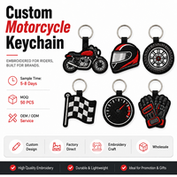 Porte-clés brodés personnalisés pour motos, échantillon rapide en 5-8 jours, solution OEM ODM tout-en-un, vente en gros de porte-clés pour motards