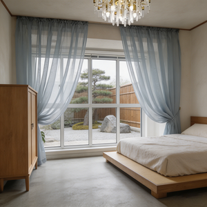 <span class=keywords><strong>Tende</strong></span> <span class=keywords><strong>Trasparenti</strong></span> Grigio Chiaro per Finestre, Pannello Basico con Tasca per Asta per Camera da Letto - Product Image 1