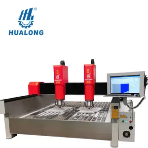 Hlsd-2030-2 Two Heads Marble CNC Router Stone Carving Machine Engraving Cutter Cylindrical Cutting Caving Machine