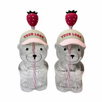Nouvelle tasse à paille Ours 2026 – Tasse Ours Fraise au design attrayant – Cadeau de Noël