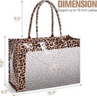 Sac fourre-tout KALIDI en PVC imprimé léopard pour femme, sacs à main de travail avec poignée supérieure, importé