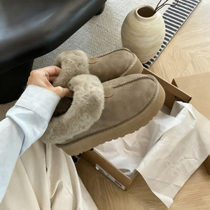 Chaussons d'hiver unisexes confortables et doux en fourrure de mouton intégrée en laine de haute qualité de la marque YOUG, OEM ODM 2026 - Product Image 4