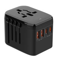 Chargeur de voyage universel 2 USB + 2 Type-C 20W PD avec protection OTP/OVP, adaptateur électrique sans fil 5 en 1