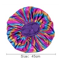 Bonnet de cheveux pour femmes de couleur unie de qualité supérieure grand bonnet de couchage en satin élastique pour adultes-pour la fête de pêche d'affaires