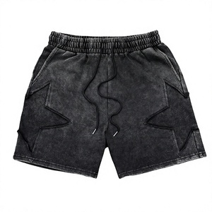 Pantalones Cortos de Algodón con Efecto Ácido TELLUS APPAREL, de Venta Caliente a Precio de Fábrica, con Cordón Ajustable, Cintura Elástica, Casuales, de Secado Rápido, Premium para Hombre - Product Image 1