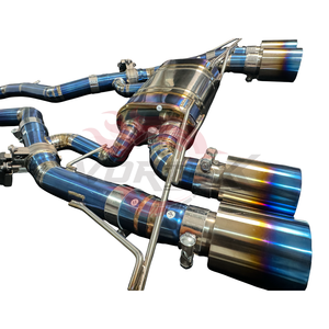 Échappement en titane Vortex Racing compatible avec G80 M3 G82 M4 S58 Valvetronic Catback Performance, silencieux à longueur égale, finition bleu brûlé - Product Image 6