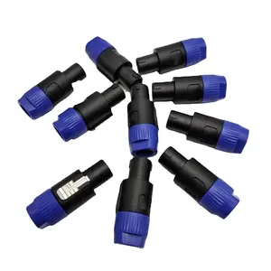 Conector de 4 pinos para alto-falante Speakon, conector macho NL4FC XLR, conector de áudio para alto-falante 4 pólos, conector de 4 pólos NL4 Speakon, conector para alto-falante NL4 FC