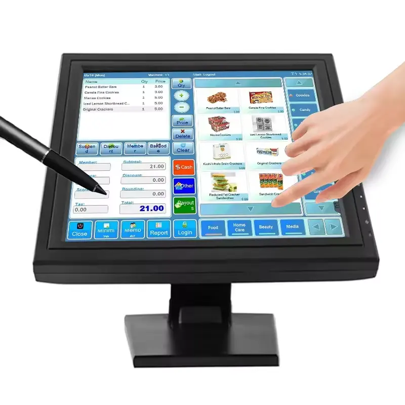 Custom 15 Inch Lcd Touch Screen Monitor Flat USB Connection Touch Monitor POS PC