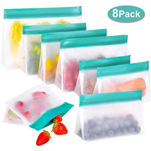 Leakproof Freezer Standing Food Storage Bags PEVA Reusable Zip Lock Bags For Food Packaging PEVA storage bag