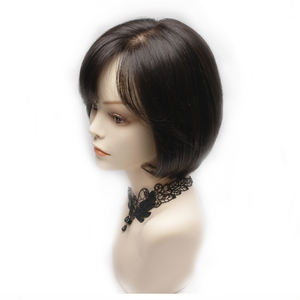 Fashion Daily Wear 8 Inch <b>Short</b> Bob <b>Human</b> <b>Hair</b> <b>Wig</b> Natural Black Brown Clip In Lightweight Breathable Chemo Cap Virgin <b>Hair</b> - Product Image 2
