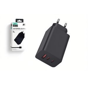Cargador PD de 65W con 3 puertos y cable USB C, adaptador de carga rápida para teléfonos, tabletas y portátiles - Product Image 1