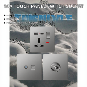 20A <b>Wall</b> <b>Light</b> Power Supply 1 Way <b>Switch</b> Socket LED <b>Light</b> USB-C PC Type 86 Germany French 250V UK Standard IP21 Traditional - Product Image 2