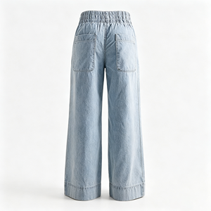 <span class=keywords><strong>Jeans</strong></span> a <span class=keywords><strong>Vita</strong></span> Alta e Gamba Larga per <span class=keywords><strong>Donna</strong></span>, Pantaloni <span class=keywords><strong>in</strong></span> Denim Elasticizzati Stile Boho, Produzione all'Ingrosso - Product Image 4