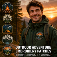 Patchs de vêtements personnalisables en tissu non tissé avec logo 3D en relief, broderie chenille, thermocollants, en feutre, avec décoration en dentelle, écologiques pour