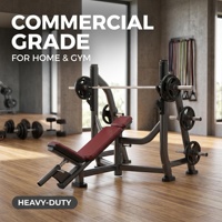 Banc de musculation inclinable réglable avec support dédié pour barre, cadre en acier carbone épais, banc de presse robuste