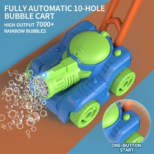 2025 nouveau Design enfants entièrement automatique réservoir Machine à bulles chariot jouet 10 trous souffleur à bulles jouets chariot à bulles avec lumières - Product Image 4