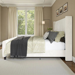 Cama con Plataforma Tapizada en Terciopelo Dwoo, Cabecera con Diseño de Canales Verticales, Diseño Moderno y Lujoso - Product Image 4