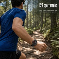 Smartwatch con Schermo Rotondo da 1,7 Pollici, Impermeabile 3ATM, Batteria da 1000mAh, 123 Modalità Sportive, Chiamate BT, Misurazione Ossigeno nel Sangue e Frequenza Cardiaca