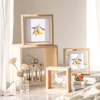 Bingkai Foto Kayu DIY Dua Sisi Desain Baru Kreatif dengan Logo Kustom untuk Dekorasi Rumah