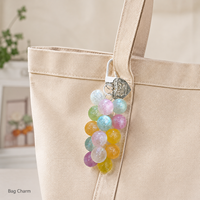 Porte-clés pendentif grappe de raisins en acrylique givré, mignon, avec breloque fruit en cristal, décoration pour sac, cadeau pour femme et fille, idéal pour les fêtes