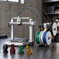 Printer 3D Bambu Lab A1 Combo Versi Global, Perataan Otomatis Penuh, Presisi Tinggi, Printer Multi-warna, Printer Pembuat 3D FDM