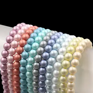 Цветные матовые стеклянные бусины 4-10 мм, жемчужные бусины из матового стекла, оптовая продажа стеклянных бусин для изготовления ювелирных изделий