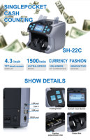 Machine à compter l'argent SH-22C NUMEN et détection des faux billets, 150+ devises, technologie UV/magnétique/infrarouge, vitesse de 800 pièces/min