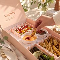 Boîtes de traiteur jetables écologiques personnalisées pour desserts, sucreries, café et biscuits, avec séparateurs pour boîtes alimentaires marron