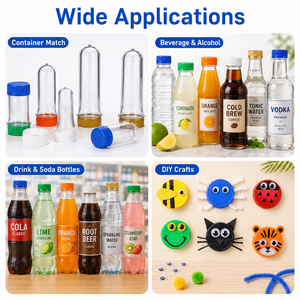 Tapas de Botella de Plástico Coloridas Personalizadas al por Mayor, Tapas de Botella Pequeñas para Manualidades, Tapas de Botella DIY para Bebidas, Alcohol, Refrescos - Product Image 5