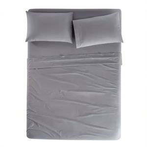Cabos King Size Sheet Set <b>Neutral</b> Gray Fitted Flat Sheets 2 Pillowcases Breathable Hypoallergenic Home <b>Bedding</b> - Product Image 1