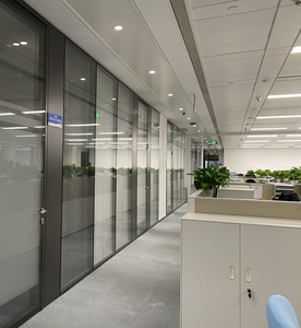 투명 단일 유약 사무실 분할 벽 유리 모든 유리 방 상용 사무실 용 프레임리스 유리 파티션 벽 - Product Image 5