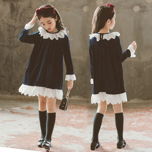 New Modern Wholesale Boutique Clothes Girls Long Sleeve Dresses Velvet for Children From China Market - Product Image 6