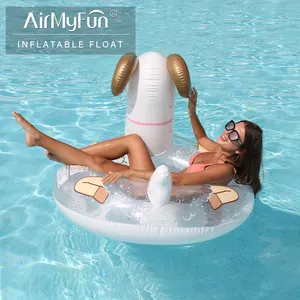 AirMyFun מקורי מפעל לשחות כבשים Pvc מתנפח בריכת לצוף טבעת שחייה לילדים