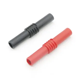 4mm to 4mm Banana Plug Female Socket Coupler Connector Female Adapter Extension Insulated Black Red