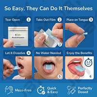 Film oral soluble multivitaminé pour enfants avec oméga-3 DHA, fournisseur en gros, bandelettes de vitamines pour une nutrition quotidienne avec DHA et complexe vitaminique