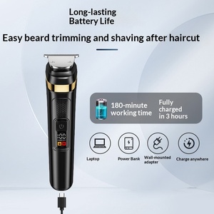 ชุดเครื่อง<span class=keywords><strong>โกน</strong></span>หนวด<span class=keywords><strong>ไฟ</strong></span>ฟ้า 2-in-1 พร้อมเครื่องเล็มหนวดเครา แบบไร้สาย ชาร์จไฟได้ สำหรับผู้ชาย แบตเตอรี่ 1200mAh ใช้งานได้นาน 180 นาที - Product Image 4