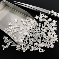 Pierre en vrac personnalisable certifiée GRA A-Z Blanche D VVS Moissanite de laboratoire à effet de jeu de couleurs/feu, bijoux alphabet 0.8-1.5CT