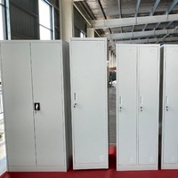 Armoire en acier à 2 portes avec serrure à clé, structure démontable, meubles de bureau à domicile, rangement, casier, garde-robe