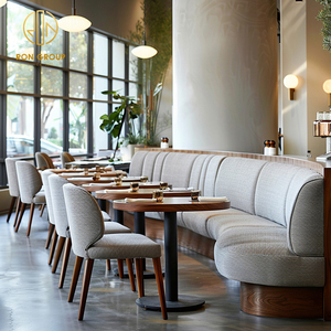 Set di Tavoli e Sedie in Legno Rotondi <span class=keywords><strong>per</strong></span> Caffetterie, Ristoranti e Locali, con Divanetti e Panche - Product Image 4