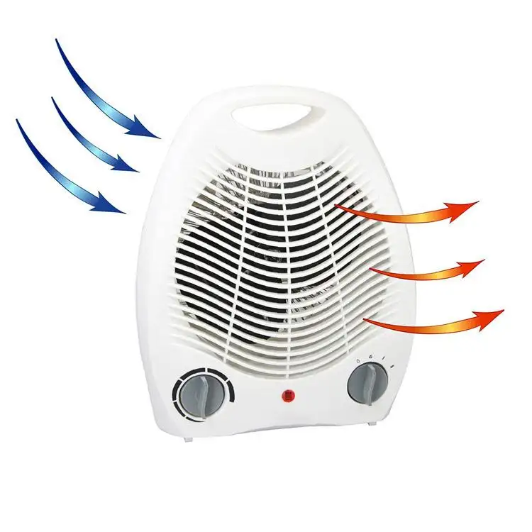 Beyaz sıcaklık ayarlanabilir taşınabilir, PTC seramik elektrikli ısıtma elemanı fan ısıtıcı 1000W/