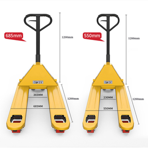 Sığır baskı dükkanları tarafından basılan perakende sığır için 685mm çatal genişliği bir silindir palet taşıyıcı ile yeni manuel 2T hidrolik kamyon - Product Image 5