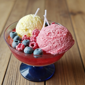 Bougies dessert artisanales en cire de soja simulée, parfumées à l'arôme de crème glacée, en forme de bol à céréales, pour décoration et aromathérapie - Product Image 2