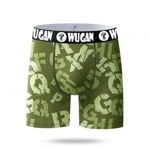 High Quality Men's Casual Sport Underwear Custom Printed Polyester <b>Knitted</b> Briefs Boxers Long Style Cartoon <b>Pattern</b> Breathable - Product Image 3