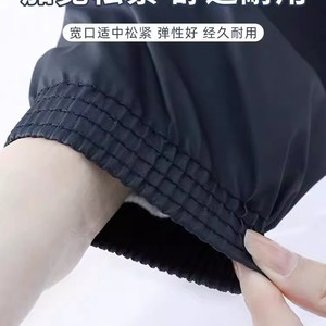 Manchons en cuir imperméables noirs avec manchette élastique étendue pour usage quotidien, protection pour hommes et femmes en cuisine - Product Image 2