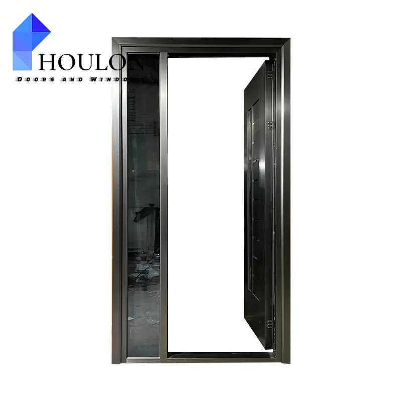 Puertas seguras exteriores de lujo de fábrica Entrada de casas Puertas de entrada delanteras modernas Puertas de acero de seguridad