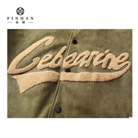 Printemps-automne veste vasity en daim manteau avec logo brodé en chenille manteau coupe-vent de sport et de baseball manteau ample vintage pour hommes