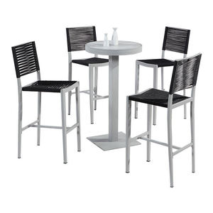 Mesa redonda de <span class=keywords><strong>Bar</strong></span> para cóctel, personalizada, 80cm, 32 pulgadas, alta, de mármol y vidrio, mesas de altura - Product Image 4